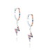 Colorful Cubic Zirconia Silver Lightning Hoop Earrings 60300021