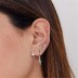 Colorful Cubic Zirconia Silver Lightning Hoop Earrings 60300021