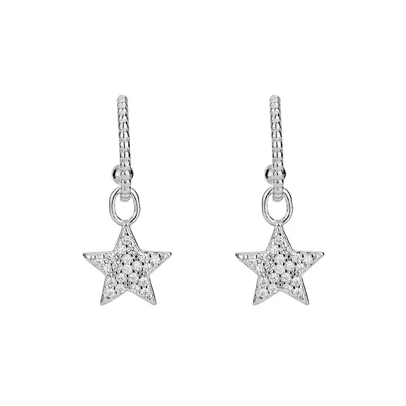 Silver Star Hoop Earring 60300025