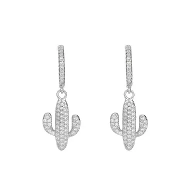 Silver Cactus Hoop Earring 60300028