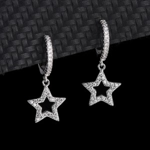 Silver Star Hoop Earring 60300030