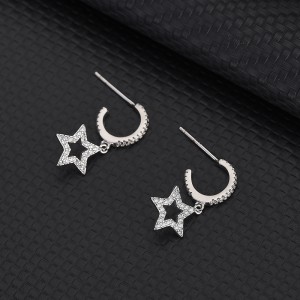 Silver Star Hoop Earring 60300030