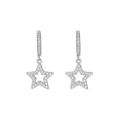 Silver Star Hoop Earring 60300030