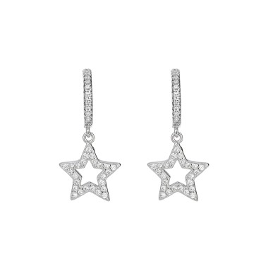 Silver Star Hoop Earring 60300030