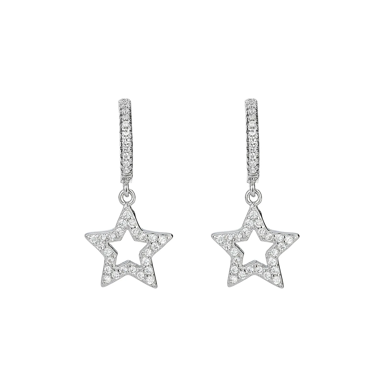 Silver Star Hoop Earring 60300030