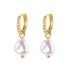 Silver Cubic Zirconia Pearl Hoop Earring 60300035