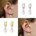 Silver Cubic Zirconia Pearl Hoop Earring 60300035