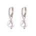 Silver Cubic Zirconia Pearl Hoop Earring 60300035