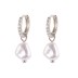 Silver Cubic Zirconia Pearl Hoop Earring 60300035
