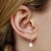 Silver Cubic Zirconia Pearl Hoop Earring 60300035