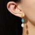 Silver Turquoise Freshwater Pearl Hoop Earring 60300036