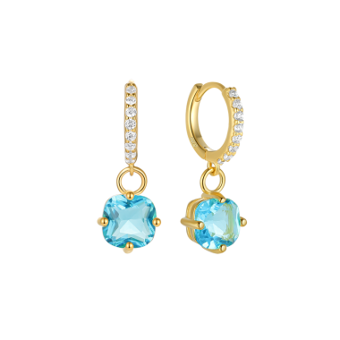 Silver Zirconia Square Hoop Earring 60300040