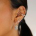 Silver Zirconia Rectangle Hoop Earring 60300042