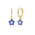 Enamel Flower Heart Sterling Silver Hoop Earring 60300049