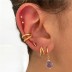 Glass Beads Sterling Silver Hoop Earring 60300053