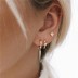 Zirconia Punk Spike Sterling Silver Hoop Earring 60300055