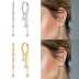 Zirconia Tassel Chain Sterling Silver Hoop Earring 60300056
