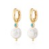 925 Sterling Silver Baroque Pearl Hoop Earring 60300059