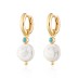 925 Sterling Silver Baroque Pearl Hoop Earring 60300059