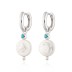 925 Sterling Silver Baroque Pearl Hoop Earring 60300059
