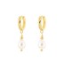 925 Sterling Silver Baroque Pearl Hoop Earring 60300060