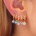 1pcs 925 Sterling Silver Colorful Zirconia Flower Hoop Earring 60300062