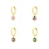 1pcs 925 Sterling Silver Colorful Zirconia Flower Hoop Earring 60300062