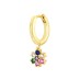 1pcs 925 Sterling Silver Colorful Zirconia Flower Hoop Earring 60300062