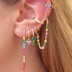 1pcs 925 Sterling Silver Colorful Zirconia Flower Hoop Earring 60300062
