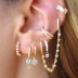 1pcs 925 Sterling Silver Colorful Zirconia Flower Hoop Earring 60300062