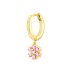 1pcs 925 Sterling Silver Colorful Zirconia Flower Hoop Earring 60300062