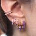 925 Sterling Silver Colorful Zirconia Hoop Earring 60300063