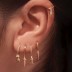 1pcs 925 Sterling Silver Zirconia Knife Hoop Earring 60300065