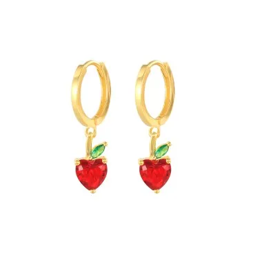 Kids 925 Silver Apple Fruit Hoop Earrings 60300074