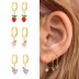 Kids 925 Silver Apple Fruit Hoop Earrings 60300074