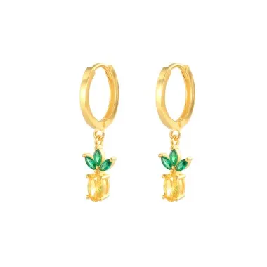 Kids 925 Silver Pipeapple Fruit Hoop Earrings 60300075