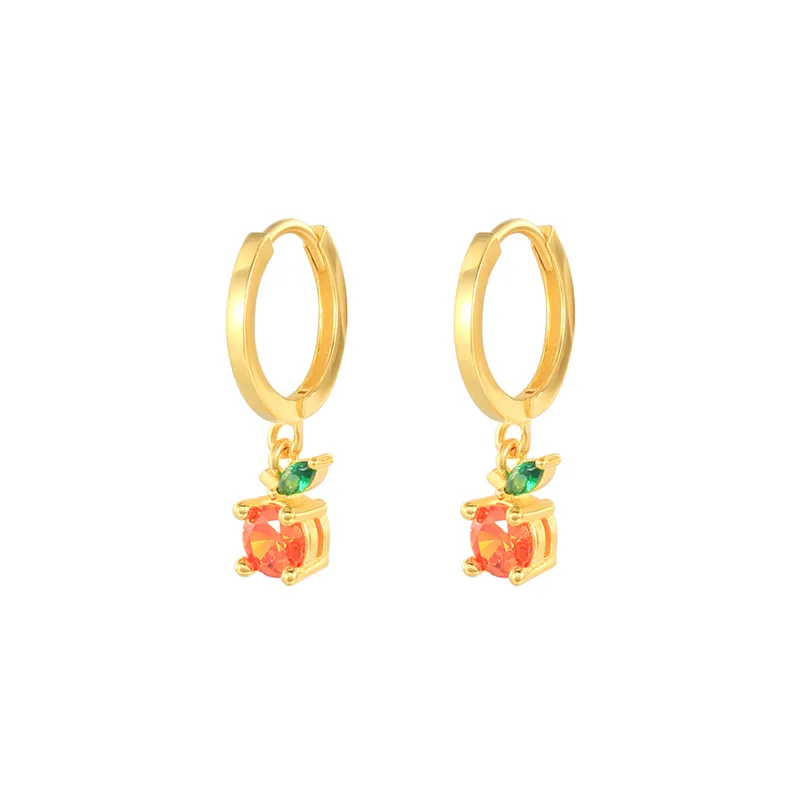 Kids 925 Silver Orange Fruit Hoop Earrings 60300076