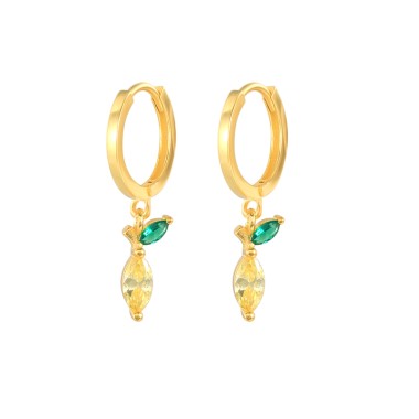 Kids 925 Silver Lemon Fruit Hoop Earrings 60300079