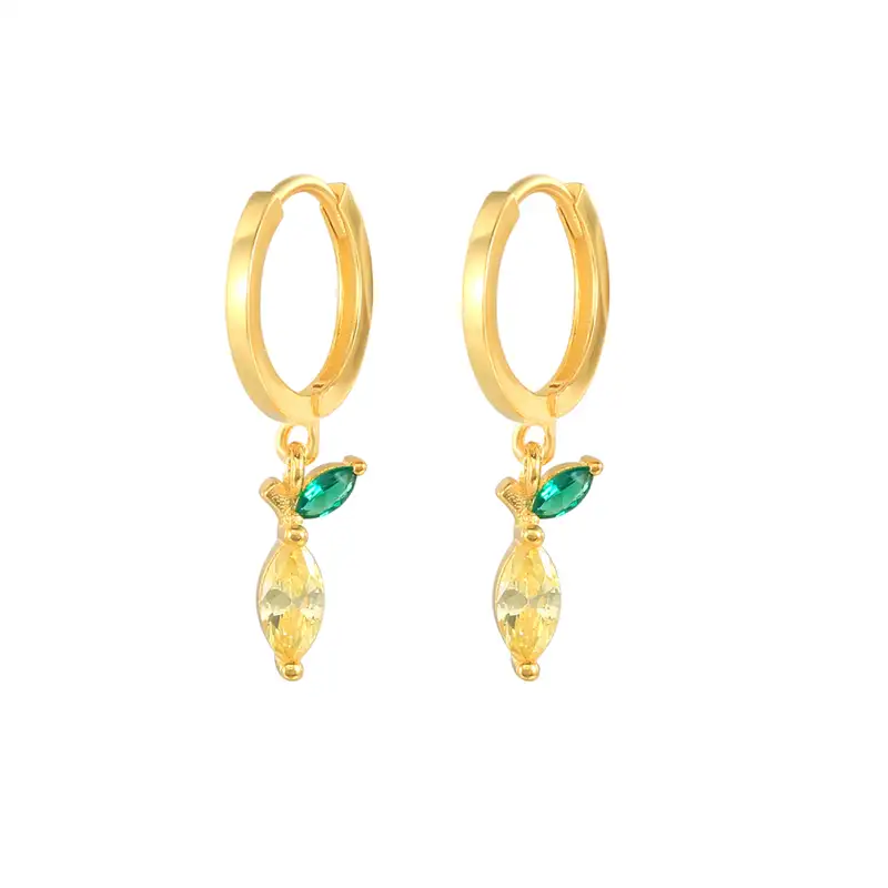 Kids 925 Silver Lemon Fruit Hoop Earrings 60300079