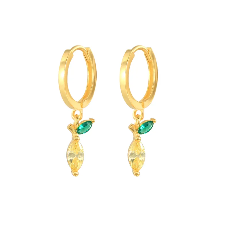 Kids 925 Silver Lemon Fruit Hoop Earrings 60300079