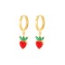 Kids 925 Silver Strawberry Fruit Hoop Earrings 60300081