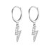 925 Sterling Silver Zirconia Flash Hoop Earrings 60300084