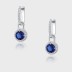 Round Blue Zirconia Charm Hoop Earrings 60300087