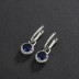 Round Blue Zirconia Charm Hoop Earrings 60300087