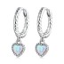 Vintage Heart Opal Hoop Charm Earrings 60300088