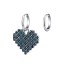 Vintage Zirconia Heart Asymmetric Hoop Earrings 60300092