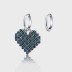 Vintage Zirconia Heart Asymmetric Hoop Earrings 60300092