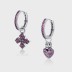 Vintage Zirconia Cross Heart Crown Hoop Earrings 60300094
