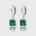 Square Emerald Zirconia Hoop Earrings 60300096