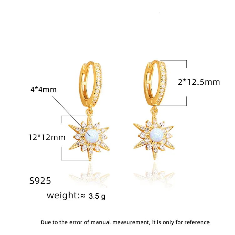 Sparkle Opal Star Charm Hoop Earrings 60300101 - image2